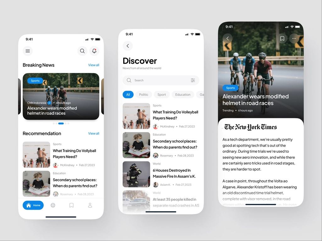 News app screen 